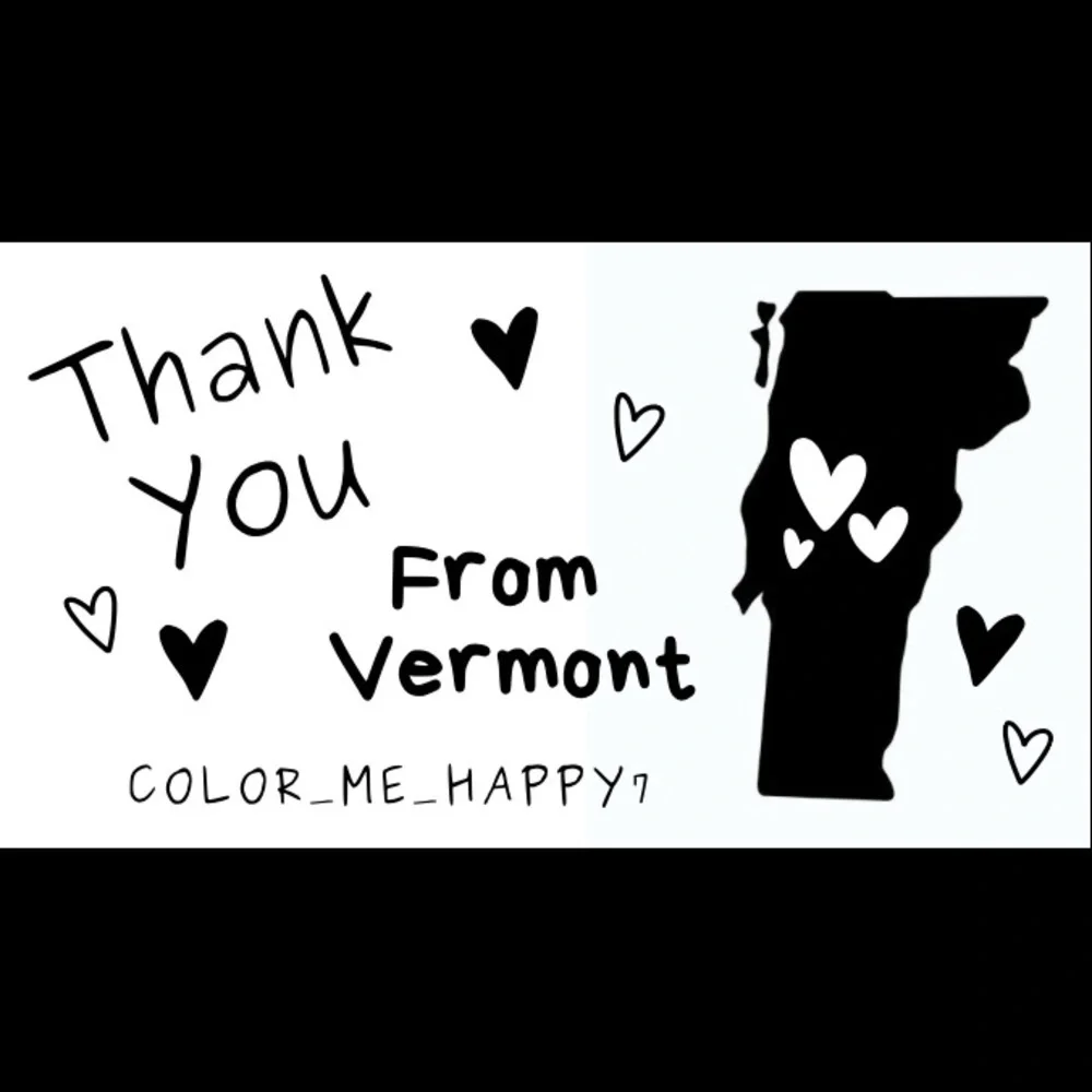 100 Personalized Thank You Thermal Stickers Your State Closet Name Green or Pink